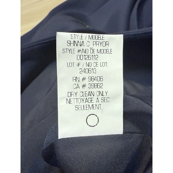 THEORY Shinna C Pryor Blazer Leather / Viscose Combo Navy / Black-Brown Size 4 - Picture 10 of 16